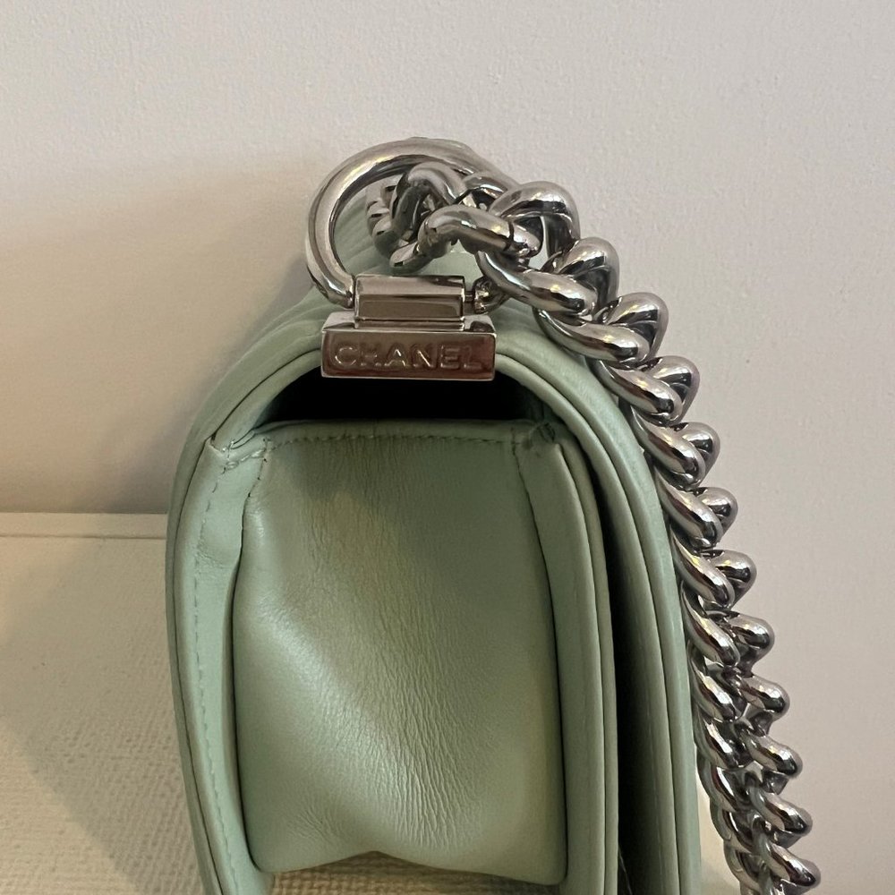 Chanel Boy Flap Bag - Chevron Calfskin - Small - Mint Green - AMAZING CONDITION - Picture 7 of 7